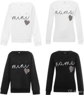 👩 mama mini print matching sweatshirt set for women, baby & family - fall/winter clothes, mommy and me matching sweater pullover tops логотип