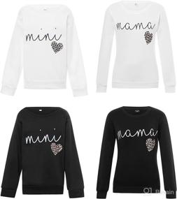 img 4 attached to 👩 Mama Mini Print Matching Sweatshirt Set for Women, Baby & Family - Fall/Winter Clothes, Mommy and Me Matching Sweater Pullover Tops