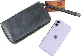 img 1 attached to Double Zipper Clutch Wallet Cellphone Women's Handbags & Wallets : Wallets