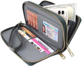 img 3 attached to Double Zipper Clutch Wallet Cellphone Women's Handbags & Wallets : Wallets