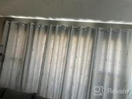 img 1 attached to Transform Your Living Room With Deconovo'S Sky Blue Noise-Reducing Blackout Curtains With Silver Wave Foil Print review by Aaron Jimison