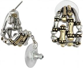 img 2 attached to American-Made Handcrafted Earrings With Safety Chain In Gold And Silver Tones By John Medeiros