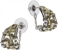 american-made handcrafted earrings with safety chain in gold and silver tones by john medeiros logo