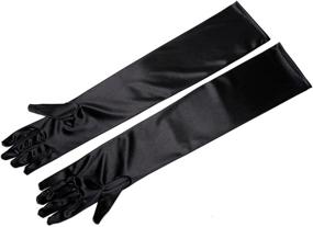 img 4 attached to Replica Holly Golightly Satin Opera Gloves for Women from Utopiat Audrey Style