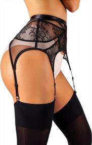 img 4 attached to Women'S Lace Garter Belt/Suspender Belt With Clips For Thigh High Stockings (Stockings Sold Separately)