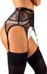 women's lace garter belt/suspender belt with clips for thigh high stockings (stockings sold separately) logo