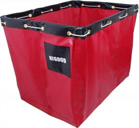img 2 attached to Upgrade Your Cart With HIGOOD 12-Bushel Replacement Liner - Vinyl, Red, 36"L X 26"W X 28"H