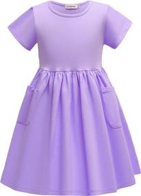 img 4 attached to TriKalor Dresses Sleeve Pleated Pockets Girls' Clothing ~ Dresses