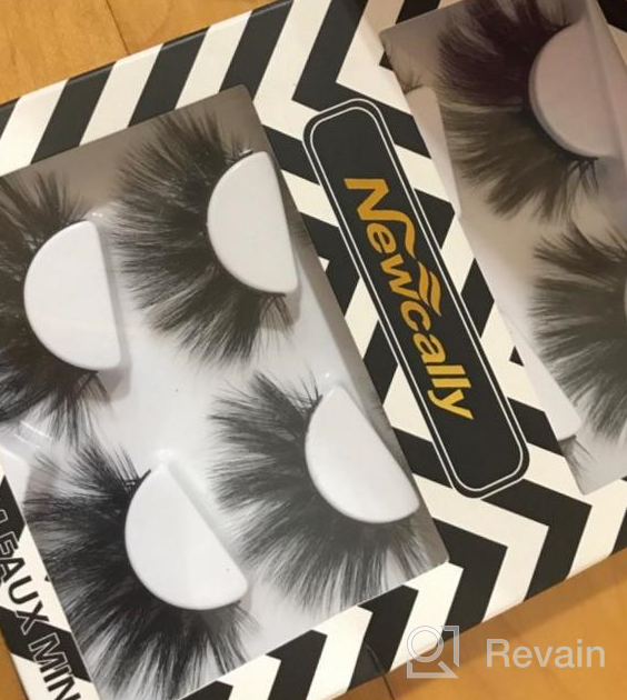 img 1 attached to 5 Pairs Natural Wispy False Eyelashes For Almond Shaped Hooded Eyes - Newcally Lashes Clear Lash Band Asian Fake Eye Lashes Pack review by Jasmine Brown