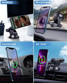 img 3 attached to 🚗 Magnetic Wireless Car Charger Mount for iPhone 13/13 Pro/13 Pro Max/13 Mini/12/12 Pro/12 Pro Max/12 Mini (with 18W PD Car Charger) – Auto-Alignment Air Vent Dashboard Mag-Safe Charging