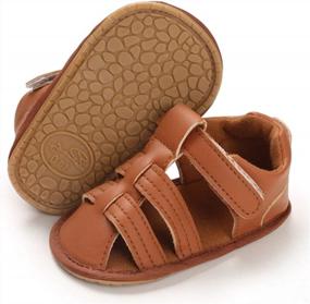 img 4 attached to Soft Sole First Walker Sandals For Baby Boys And Girls - Non-Slip Outdoor Summer Shoes By LAFEGEN (0-18 Months)