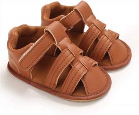 img 2 attached to Soft Sole First Walker Sandals For Baby Boys And Girls - Non-Slip Outdoor Summer Shoes By LAFEGEN (0-18 Months)
