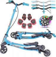 3-wheel swing wiggle speeder scooter for kids ages 3-8 - adjustable handlebar height & self-propelling foldable drifting design! logo