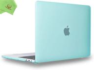 stylish protection for your macbook pro 13 inch: ueswill hard shell case cover with microfibre cloth in green for m2 m1 2022 2021-2016 models a2338 a2289 a2251 a2159 a1989 a1706 a1708 logo