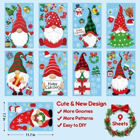 img 2 attached to 9 Sheets Of OCATO Christmas Gnome Window Clings - Static Window Decals For Glass Windows Decoration - Festive Window Stickers For Gnome Christmas Ornaments And Party Supplies