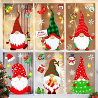9 sheets of ocato christmas gnome window clings - static window decals for glass windows decoration - festive window stickers for gnome christmas ornaments and party supplies logo