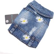 🐶 denim dog costume summer cowboy vest with daisy shirt - jeans jacket puppy clothing for chihuahua and yorkies логотип