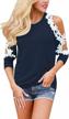 chic and trendy: styledome's long sleeve lace shirt with cold shoulder and crochet blouses for women logo