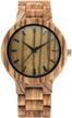 men's bamboo watch with full wood wristband, leather bracelet and wooden band logo