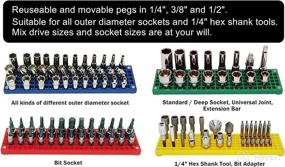 img 2 attached to 🔴 FREE ZONE Bit and Socket Organizer Set (Red): Holds 90 Sockets, 1/2, 3/8 & 1/4-inch Dr. Holder, Tools Not Included