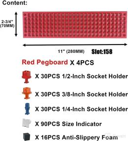 img 3 attached to 🔴 FREE ZONE Bit and Socket Organizer Set (Red): Holds 90 Sockets, 1/2, 3/8 & 1/4-inch Dr. Holder, Tools Not Included