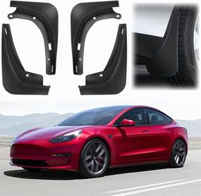 img 4 attached to 🚗 Tesla Model 3 Mud Flaps: Easy-install Splash Guards for 2016-2022 Upgraded Model 3 (Set of 4)