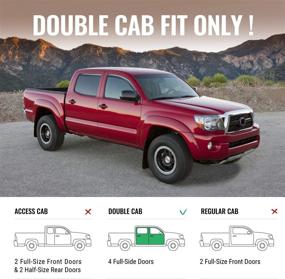 img 3 attached to 🌧️ In-Channel Rain Guards for 2005-2015 Tacoma Double Cab: Side Window Deflectors, Vent Window Visors, Front and Rear