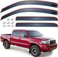 🌧️ in-channel rain guards for 2005-2015 tacoma double cab: side window deflectors, vent window visors, front and rear логотип