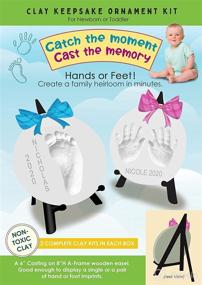 img 3 attached to 👶 Elegance in Easels: Baby Footprint and Handprint Clay Casting Ornament Kit - Perfect Baby Shower Registry Gift