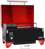 asmoke as350 portable wood pellet grill & smoker, superheated steam technology, 8-in-1 cooking versatility, 256 sq in burgundy red logo