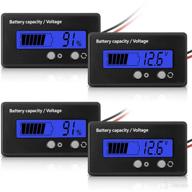 🔋 dc battery meter with alarm and front setting key - battery capacity voltage indicator and gauge monitors for 12v, 24v, 36v, 48v, 72v systems - ideal for acid and lithium-ion batteries (blue) логотип