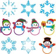 erkoon 50 pcs colorful winter mix cut-outs, winter bulletin board classroom decoration snowflake snowman paper-cut christmas embellishment with glue dots christmas winter theme party for school logo