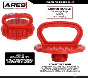 img 3 attached to ARES 55015 - Nylon Oil Filter Plug Tool for Dodge Ram 2500 and 3500 5.9L/6.7L Cummins Diesel Engines - Effortlessly Remove/Install Oil Filters with No Spills - Enhanced Ergonomic Loop Handle