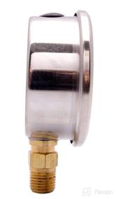 img 1 attached to 🔍 DuraChoice 2-1/2" Oil Filled Pressure Gauge – Stainless Steel Case, Brass, 1/4" NPT, Lower Mount Connection 0-200PSI: High Quality Industrial Pressure Measurement Solution