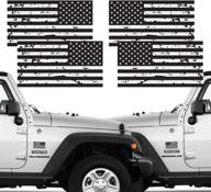 2-pack reflective american flag sticker set - subdued tattered reverse forward design - tactical military decals for suv, hard hat, car vinyl window bumpers логотип