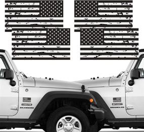 img 4 attached to 2-Pack Reflective American Flag Sticker Set - Subdued Tattered Reverse Forward Design - Tactical Military Decals for SUV, Hard Hat, Car Vinyl Window Bumpers