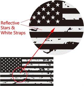 img 3 attached to 2-Pack Reflective American Flag Sticker Set - Subdued Tattered Reverse Forward Design - Tactical Military Decals for SUV, Hard Hat, Car Vinyl Window Bumpers