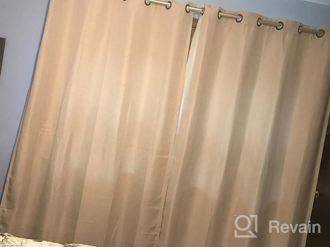 img 1 attached to 84 Inch H.VERSAILTEX Linen Blackout Curtains - Thermal Insulated Primitive Textured Burlap Effect Window Drapes For Bedroom/Living Room (1 Panel, Beige) review by Tony Pearson