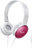 🎧 panasonic rp-hf300m-p 2-tone color foldable headphones with microphone and call controller, 3.9 ft audio cord - compatible with iphone, blackberry, android (pink/white) - on-ear headphones logo