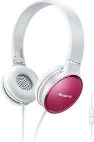 img 1 attached to 🎧 Наушники PANASONIC RP-HF300M-P с микрофоном и вызовови контроллером, складные, двухцветные (розовый/белый), с кабелем 3.9 фута - совместимые с iPhone, BlackBerry, Android - накладные наушники.