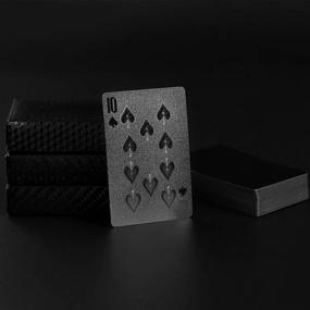 img 3 attached to Joyoldelf Cool Black Foil Poker Playing Cards, Waterproof Deck Of Cards With Gift Box, Use For Party And Game