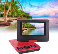 270° rotating hd lcd panoramic screen usb/sd/sync tv card support yoidesu mobile dvd player with multiple disc formats wide screen hd lcd (red) logo