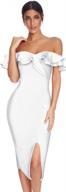 women's rayon off-shoulder midi bandage dress for evening parties logo