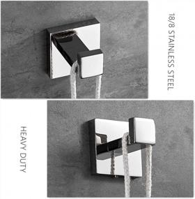 img 1 attached to VELIMAX Premium Stainless Steel Towel Hook - Luxury Wall Mounted Polished Chrome Square Robe Coat Hooks For Bathroom Hotel