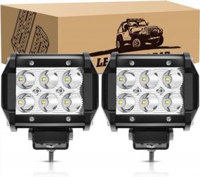 img 4 attached to GOOACC LED Light Bar - Set Of 2, 4-Inch 18W LED Spot Light Pods With 1260Lm Brightness - Off-Road Fog Lights, Driving Lamps For Trucks, Jeeps, And ATVs