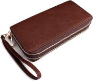 classic leatherette zip around wallet women's handbags & wallets : wristlets логотип