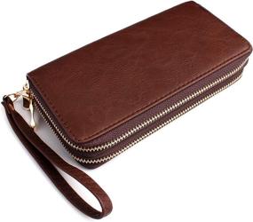 img 4 attached to Classic Leatherette Zip Around Wallet Women's Handbags & Wallets : Wristlets