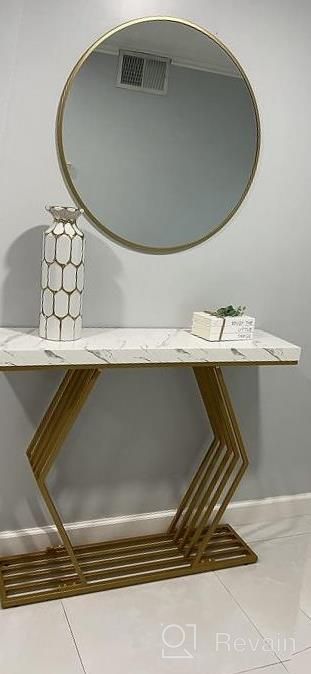 img 1 attached to Add Glamour To Your Space With Tribesigns 42-Inch Modern Gold Console Table & Geometric Metal Base review by Adam Gambel