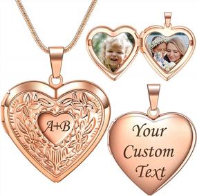 img 4 attached to Engraved Heart Locket Necklace With Personalized Photos - Vintage Floating Lockets For Girls To Hold Memories