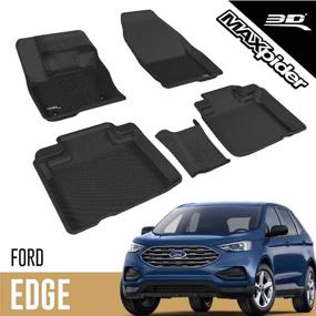 img 4 attached to 🚗 3D MAXpider L1FR09301509 Ford Edge 2015-2020 All-Weather Car Floor Mats | Custom Fit Kagu Series, Black